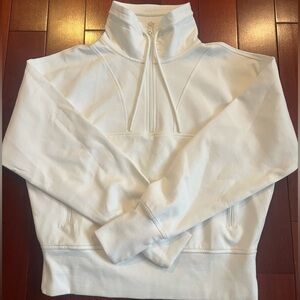 Old Navy Active White Quarter-Zip Pullover Sweatshirt